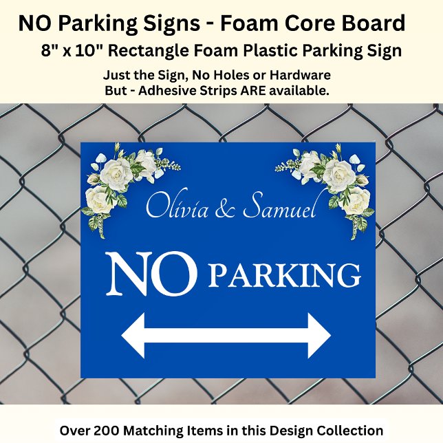 NO Parking, Cobalt Blue White Foam Core Sign Board (Creator Uploaded)