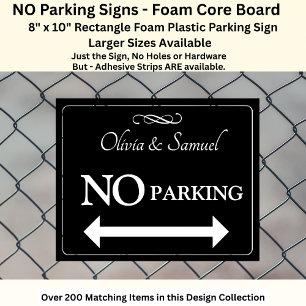 NO Parking, Emerald Black White Infinity Scroll Foam Board