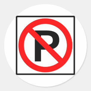 No Parking Highway Sign Classic Round Sticker