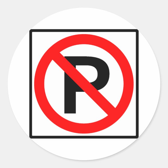 No Parking Highway Sign Classic Round Sticker (Front)