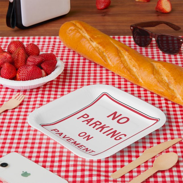 No Parking on Pavement Traffic Warning Sign  Paper Plates (Creator Uploaded)