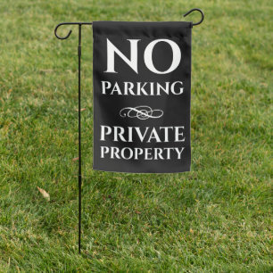 No parking private property flourish chic elegant garden flag