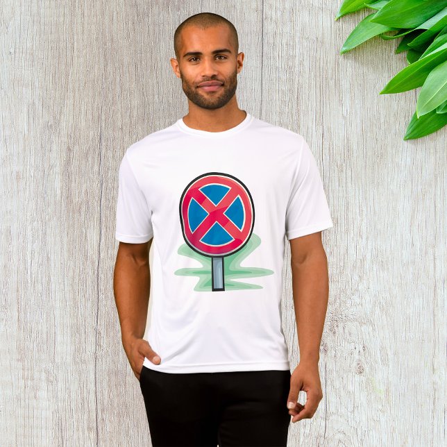 No Parking Road Sign Red Blue Traffic Symbol T-Shirt (Creator Uploaded)