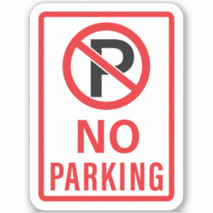 No Parking Sign Sticker