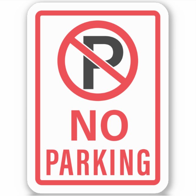 No Parking Sign Sticker (Front)