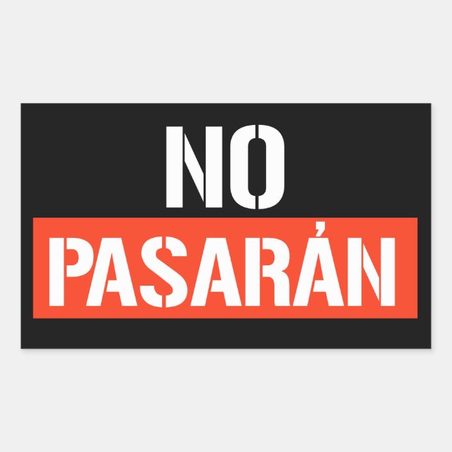 No Pasaran Rectangular Sticker (Front)