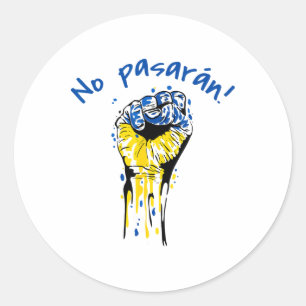 No Pasaran Socialist Spanish Civil War Ukraine Classic Round Sticker