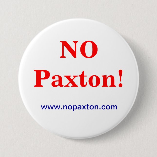 No Paxton Pinback Button (Front)