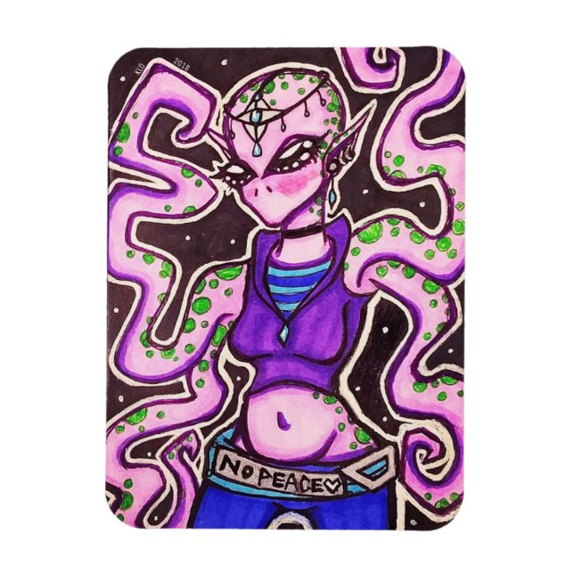 No Peace Alien Magnet (Vertical)