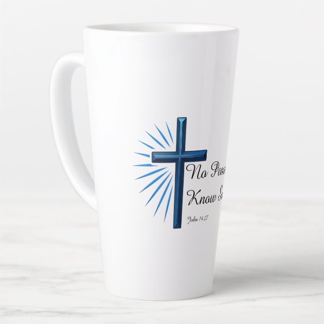 No Peace. Know Surrender Christian Latte Mug (Left Angle)