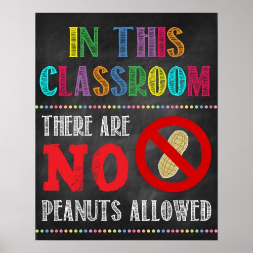 No Peanuts Allowed School Poster