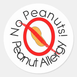 No Peanuts Peanut Allergy Designs Classic Round Sticker