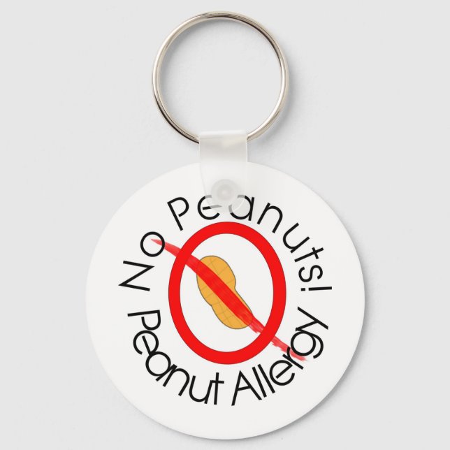 No Peanuts! Peanut Allergy Keychain (Front)