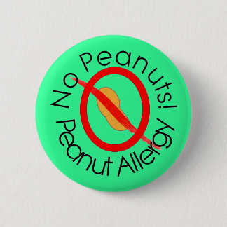 No Peanuts! Peanut Allergy Pin in Green