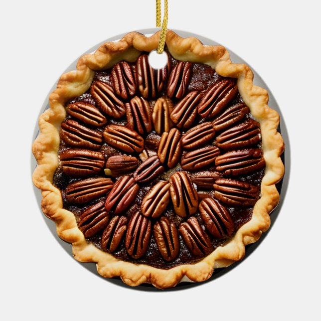 No Pecan at Your Presents  | Food Pun Humor Ceramic Ornament (Front)
