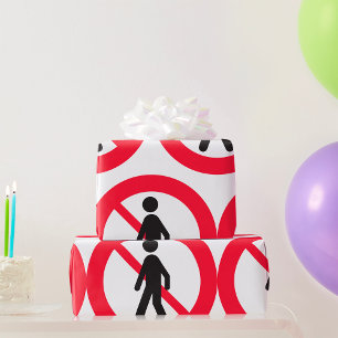 No Pedestrians Road Sign Wrapping Paper
