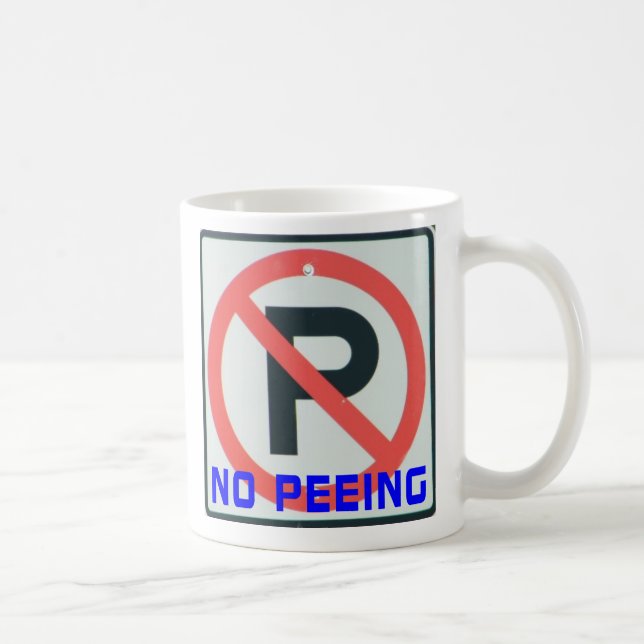 No Peeing Coffee Mug (Right)