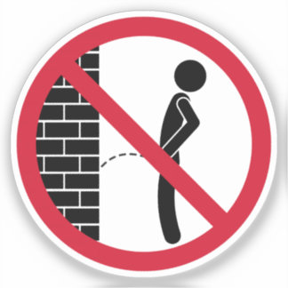 No Peeing Prohibited Sign Sticker