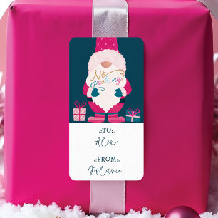 No Peeking Bright Christmas  Santa Gnome To & From Label