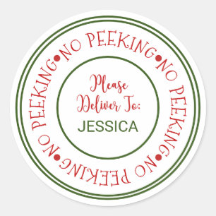 No Peeking Christmas Gift Classic Round Sticker