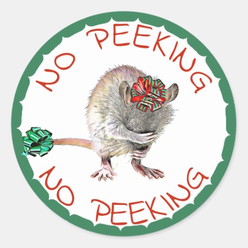 No Peeking Christmas Mouse Gift Tag