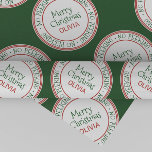 No Peeking Christmas Wrapping Paper<br><div class="desc">This "no peeking" christmas wrapping paper is perfect for a kids holiday gift. The design features a postmark seal with the words "no peeking" in a festive green font. Personalize the gift wrap with your child's name.</div>