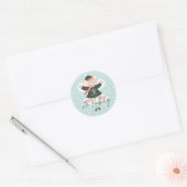 No Peeking Cute Woodland Mouse Snow Angel Classic Round Sticker (Envelope)