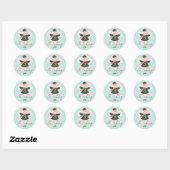 No Peeking Cute Woodland Mouse Snow Angel Classic Round Sticker (Sheet)