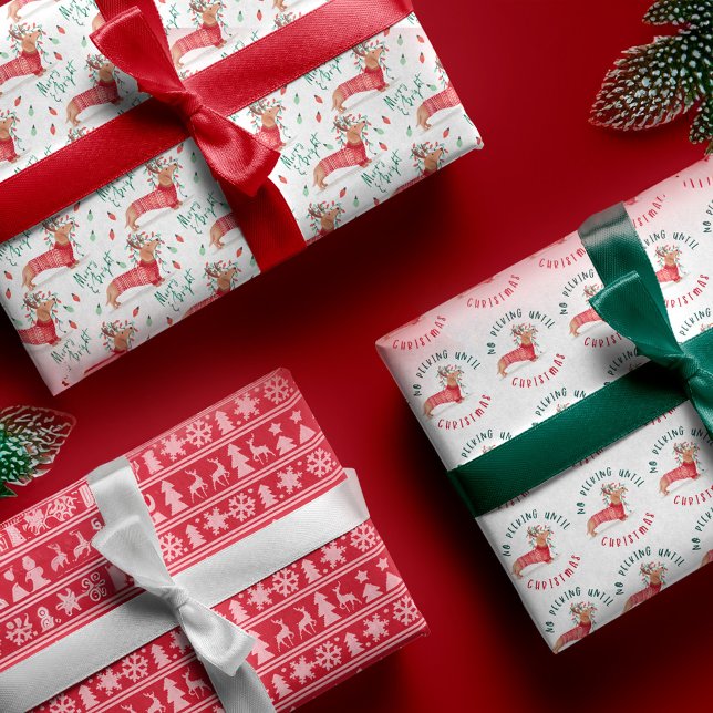 No Peeking Dachshund Dog Christmas Sweater Wrapping Paper Sheets (No Peeking Dachshund Dog Christmas Sweater Wrapping Paper Sheets)