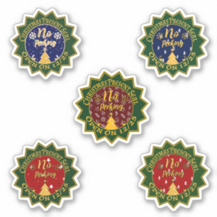 No Peeking Do Not Open Until Christmas Green Color Sticker