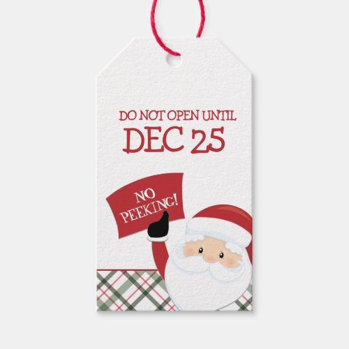 No Peeking Do Not Open Until Dec 25 Christmas Gift Gift Tags