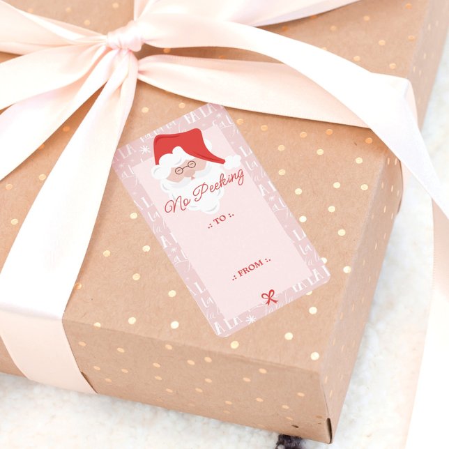 No Peeking Fa La La Santa Claus To & From  Label (Creator Uploaded)