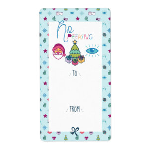 No Peeking Fun Christmas Emoji To & From Christmas Label