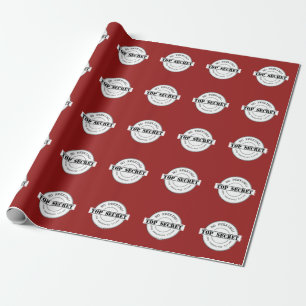 No peeking funny red Christmas wrapping paper