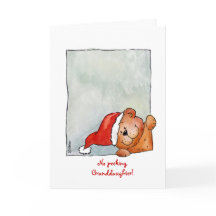 No Peeking Granddaughter - Christmas Watercolor