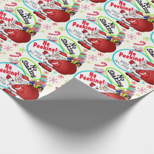 No Peeking, No Shaking Santa Christmas Personalize Wrapping Paper