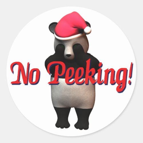 No Peeking Panda Bear Sticker