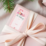 No Peeking Pink Christmas Elf Toy Workshop Fa La  Label