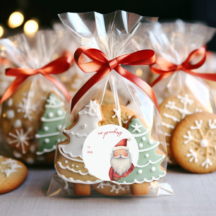 No Peeking Santa Christmas Holiday Classic Round Sticker