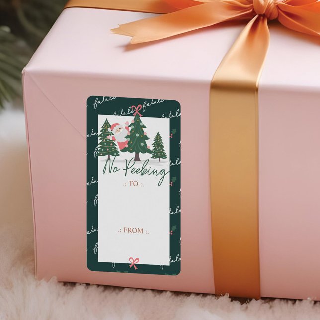 No Peeking Santa Claus Hiding, Christmas Tree Labe Label (No Peeking Santa Claus Hiding, Christmas Tree Labe Label)