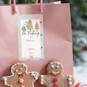 No Peeking Santa Claus Hiding, Christmas Tree Label