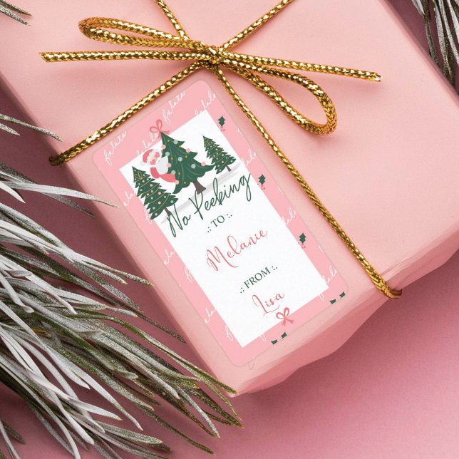 No Peeking Santa Claus Hiding, Christmas Tree Pink Label (No Peeking Santa Claus Hiding, Christmas Tree Pink Label)