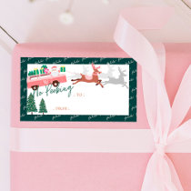 No Peeking Santa's Comin' To Town Pink Van Label