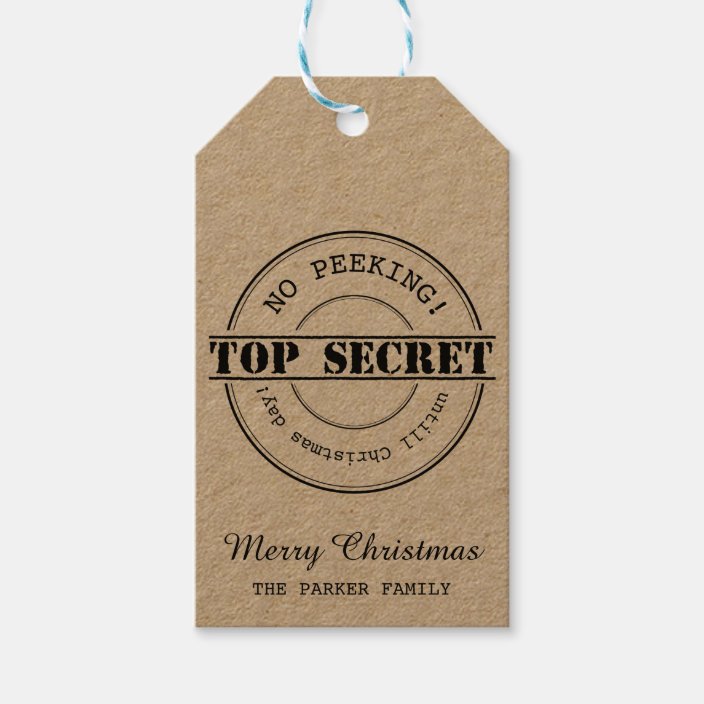 No Peeking Top Secret Christmas Gift Zazzle Com