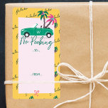 No Peeking Tropical Christmas Teal Convertible Label<br><div class="desc">Celebrate the festive holiday season with our fun tropical, festive and colourful holiday sticker labels. Our fun, festive and tropical Christmas design features a fun green teal convertible car caring palm trees decorated with Christmas lights. The words no peeking is incorporated into this fun festive topical design. Dun typographic fa...</div>