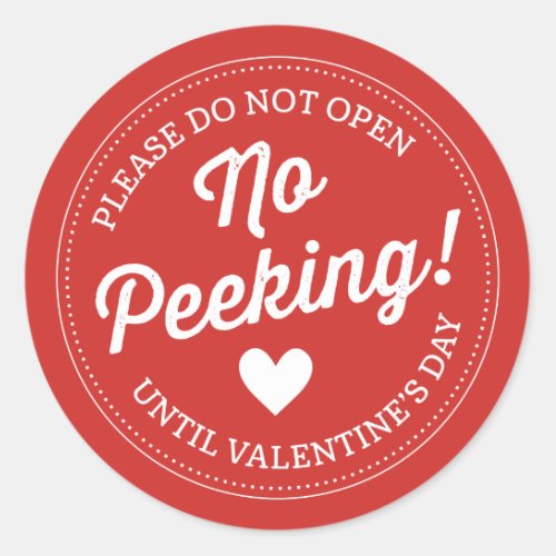 No Peeking Valentines Day Stickers