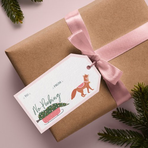 No Peeking Woodland Fox  Tree Delivery Gift Tags
