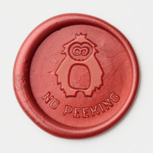 No Peeking Yeti Fun Holiday Wax Seal Sticker