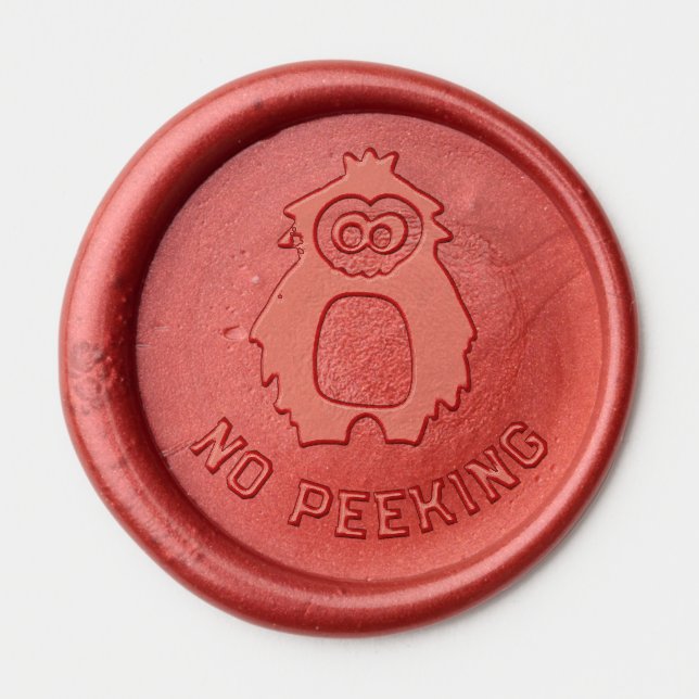 No Peeking Yeti Fun Holiday Wax Seal Sticker (Front)