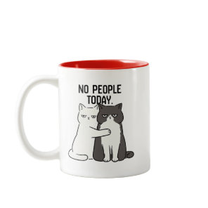 No People Today Grumpy Cats Two-Tone Coffee Mug